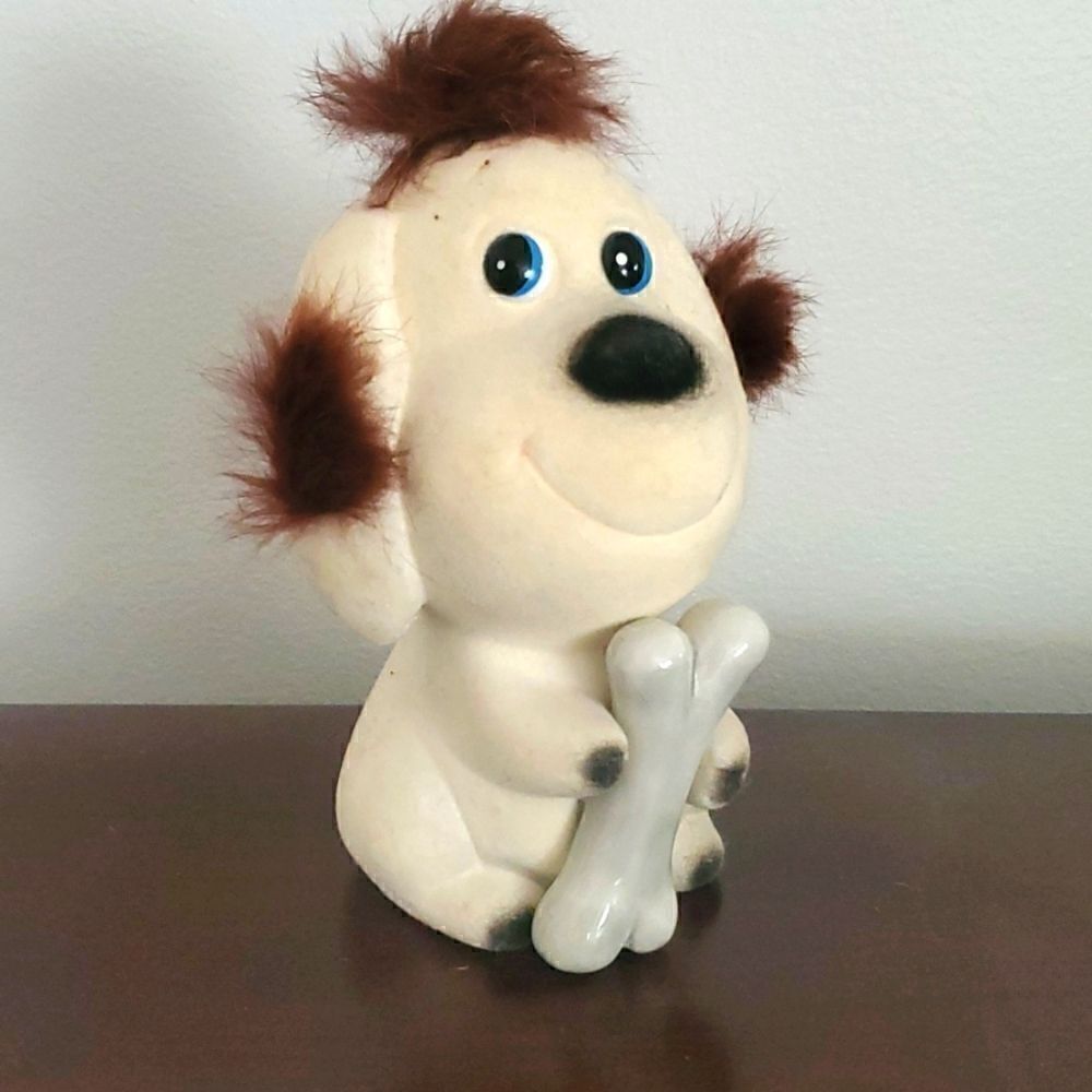 Vintage Puppy with Ceramic Bone Coin Bank